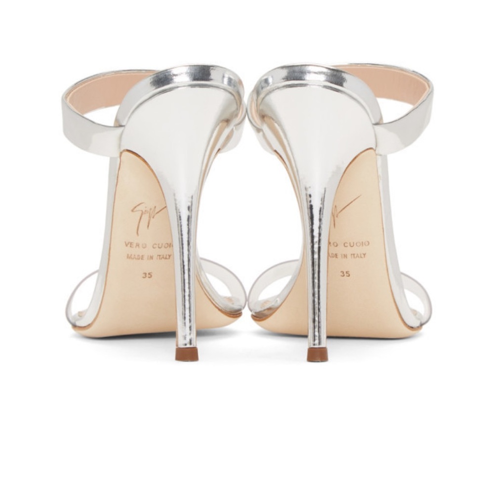 Giuseppe Zanotti Shiny Silver Heels - Picture 7 of 10